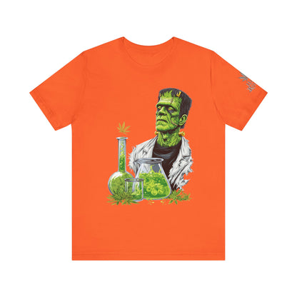 Frankenstein's Laboratory HIGH ROLLER Halloween Cannabis T-Shirt - Premium Monster Scientist 420 Experiment Apparel