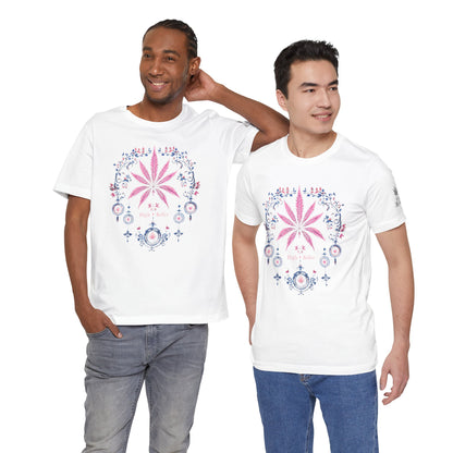 Bohemian Cannabis Mandala Tee - Floral Folk Art Design | High Roller