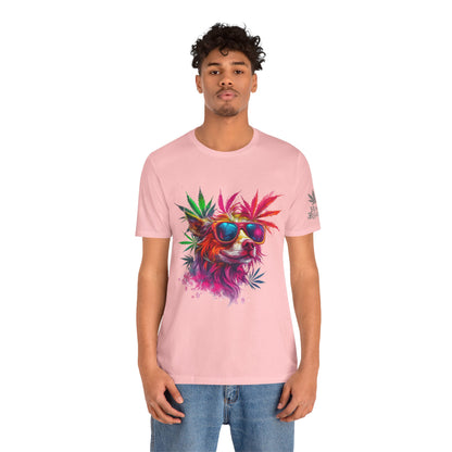 Spectrum Pup Tee - Premium Airlume Cotton Cannabis Culture Psychedelic Dog Art