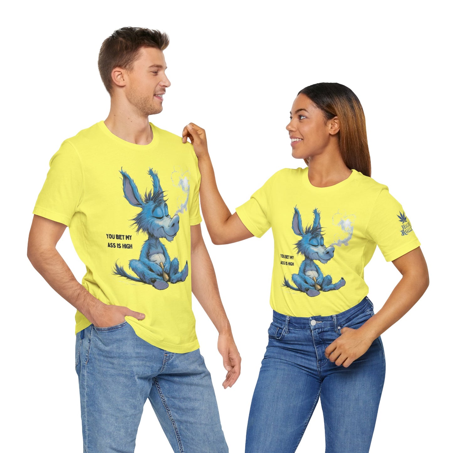 Blue Donkey Tee - Premium Airlume Cotton Cannabis Culture Humor Cartoon Art