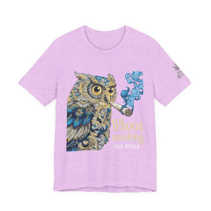 Baroque Owl Tee - Premium Airlume Cotton Cannabis Culture Ornate Bird Art