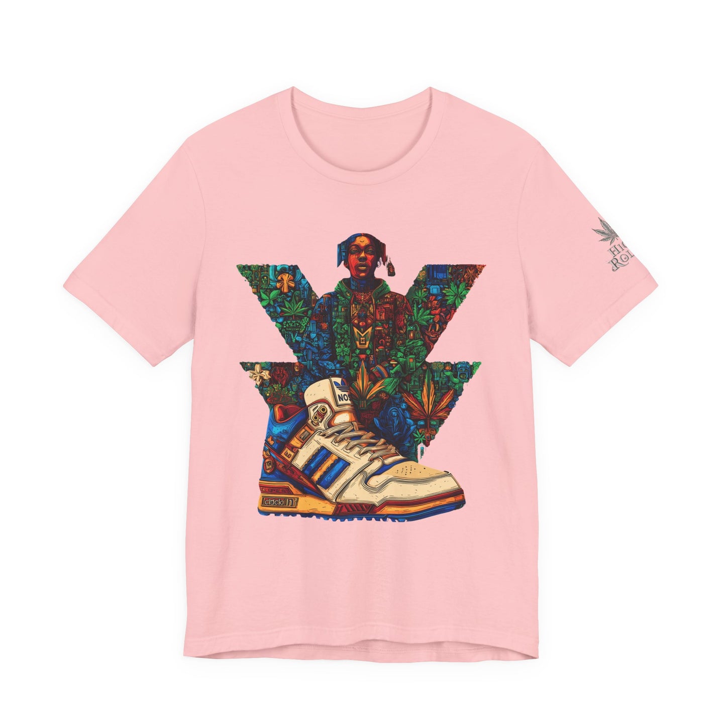 High Roller Trefoil Cannabis Sneaker T-Shirt - Premium 420 Hip-Hop Sneakerhead Street Culture Botanical Art Apparel