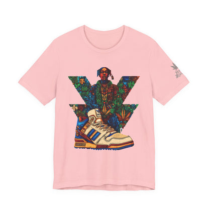 High Roller Trefoil Cannabis Sneaker T-Shirt - Premium 420 Hip-Hop Sneakerhead Street Culture Botanical Art Apparel