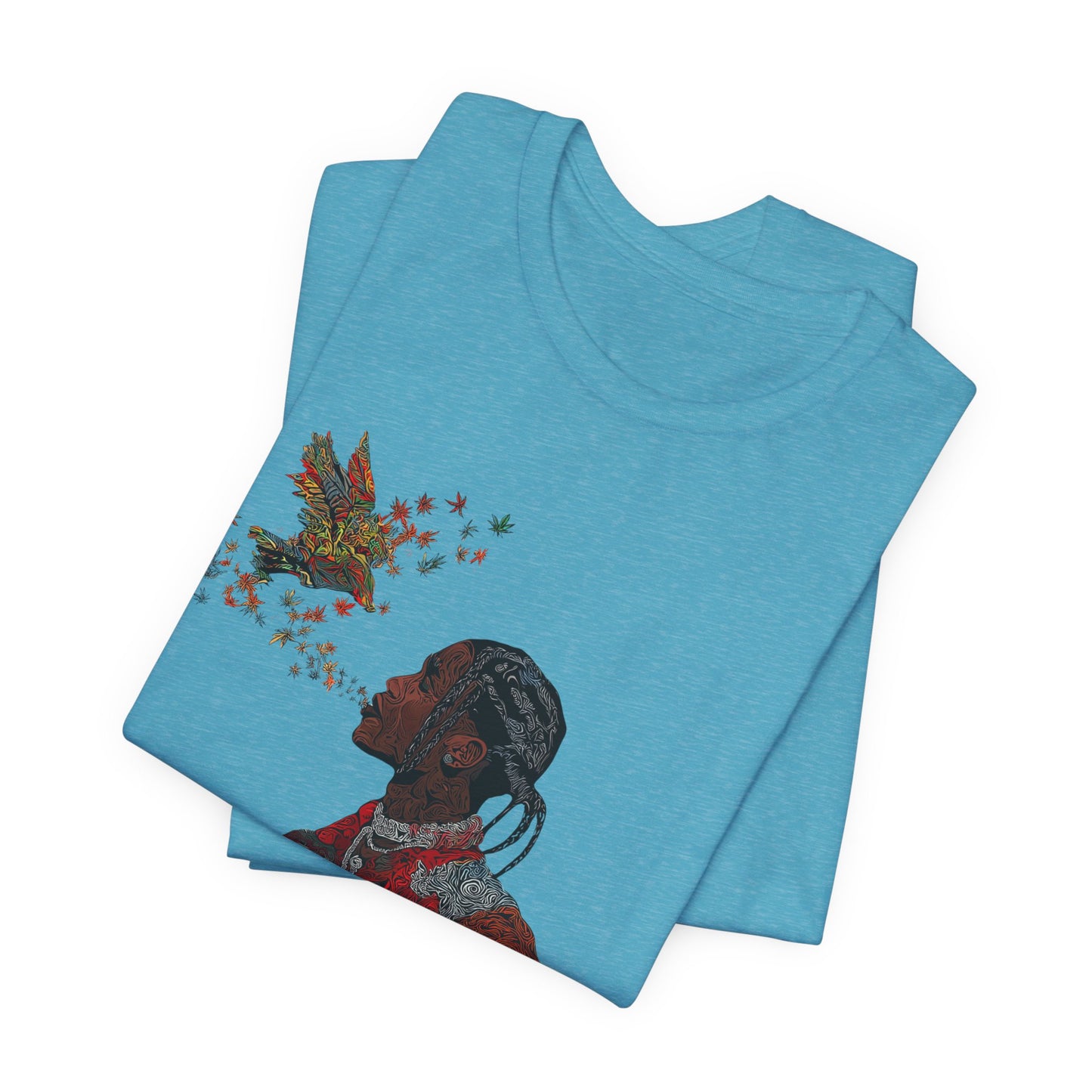 High Roller ANSO Freedom Eagle Cannabis T-Shirt - Premium 420 Artistic Double Exposure Urban Culture Liberation Apparel