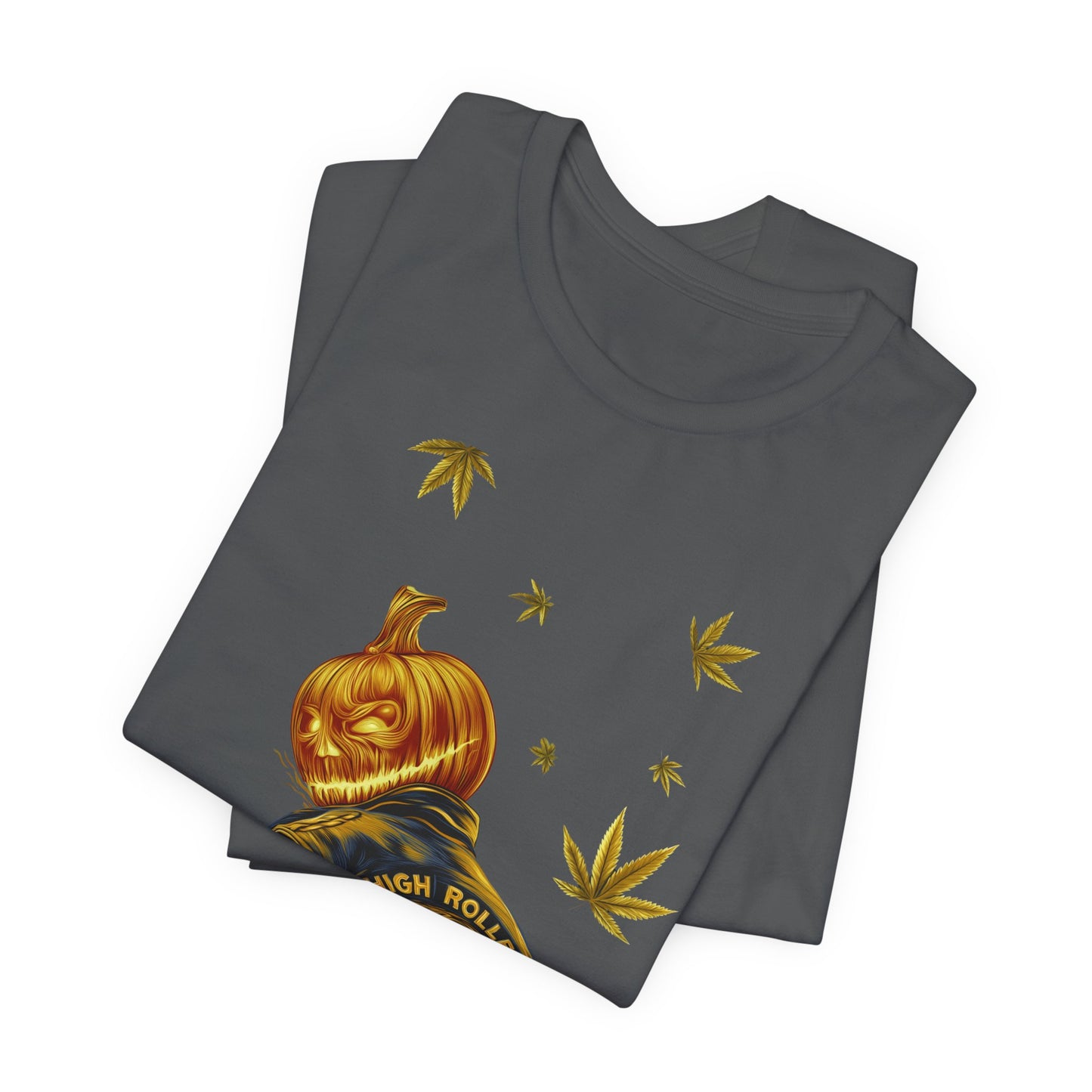 Pumpkin Head HIGH ROLLER Halloween T-Shirt - Premium Cannabis Culture Apparel