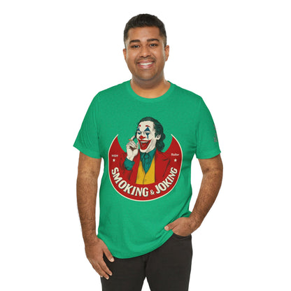 High Roller Villain T-Shirt - Premium Airlume Cotton Cannabis Joker Badge Art Tee