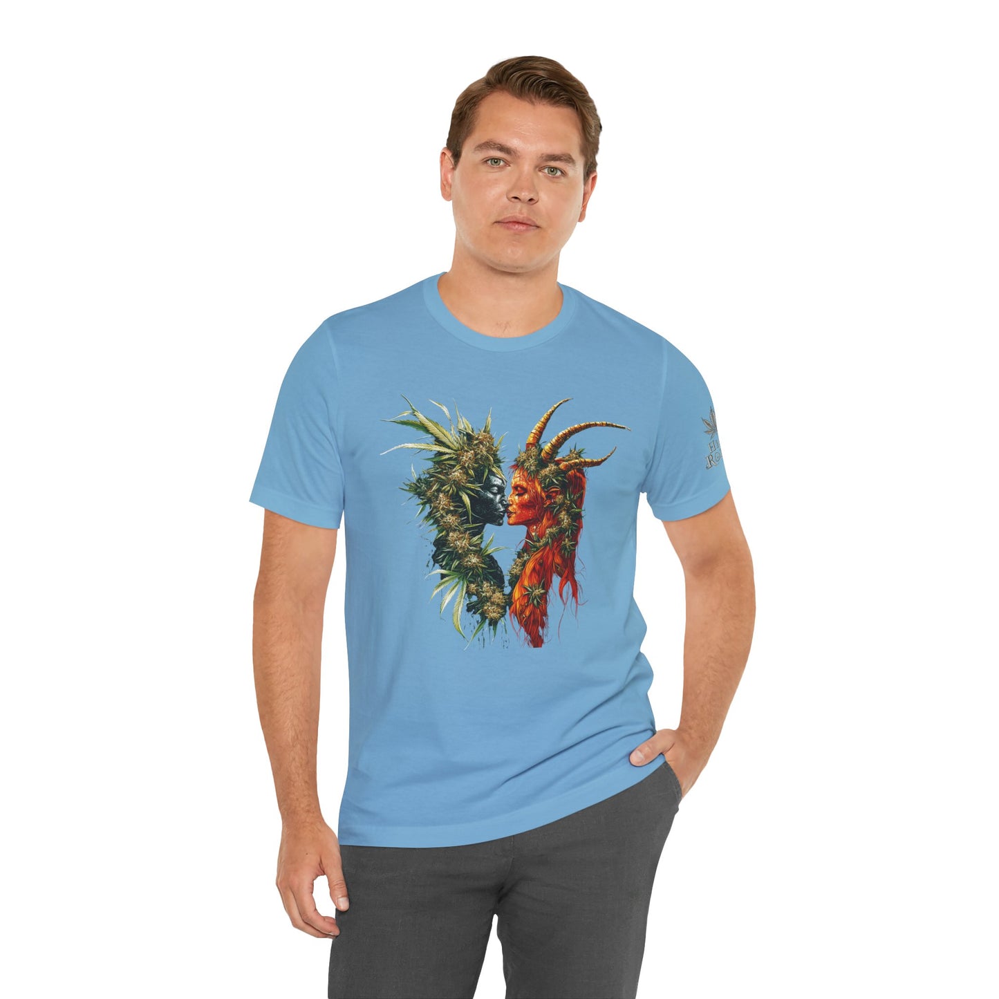 Sacred Union T-Shirt - Premium Airlume Cotton Cannabis Spirits Fantasy Art Tee