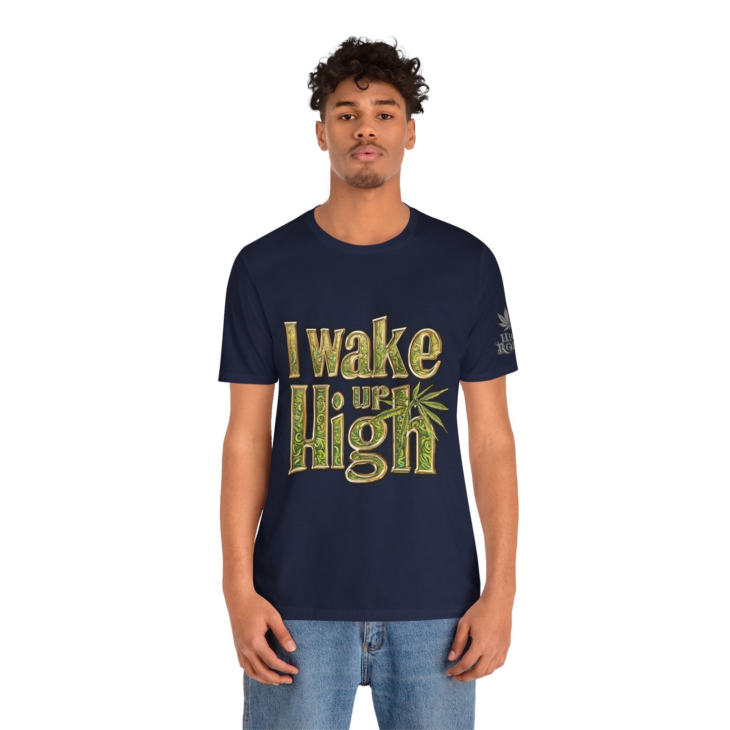 Wake Up High T-Shirt - Premium Airlume Cotton Cannabis Morning Mantra Tee