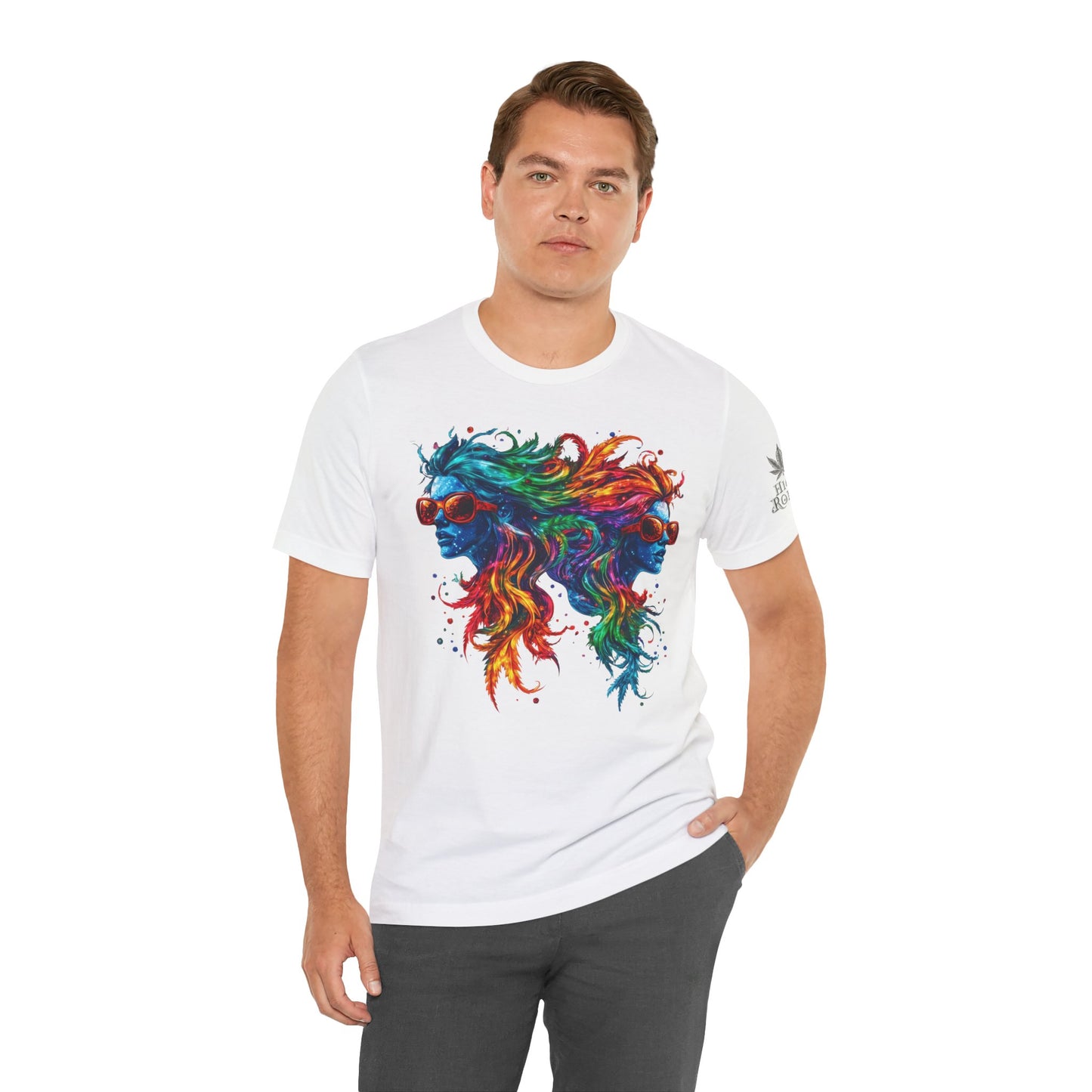 Spectrum Sisters T-Shirt - Premium Airlume Cotton Cannabis Rainbow Psychedelic Art Tee