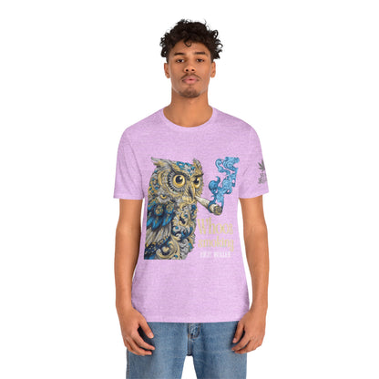 Baroque Owl Tee - Premium Airlume Cotton Cannabis Culture Ornate Bird Art