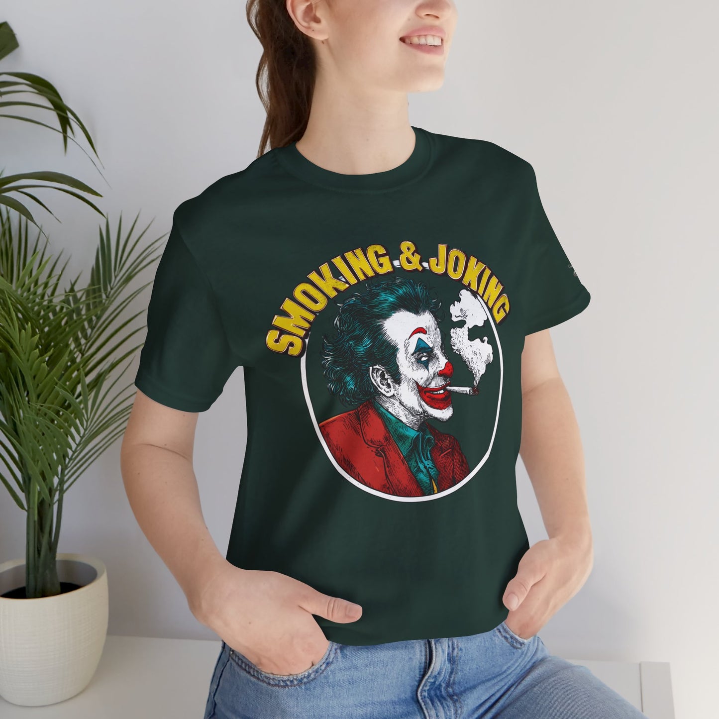 Smoking & Joking T-Shirt - Premium Airlume Cotton Cannabis Villain Pop Art Tee