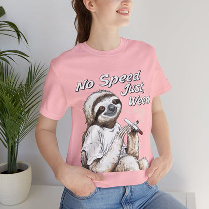Slow Motion Tee - Premium Airlume Cotton Cannabis Culture Sloth Humor Art