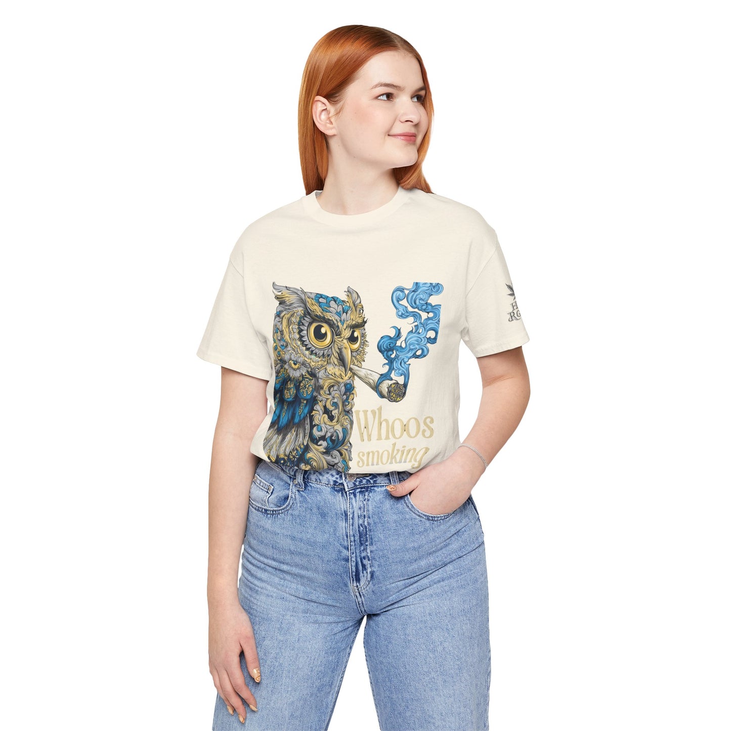 Baroque Owl Tee - Premium Airlume Cotton Cannabis Culture Ornate Bird Art