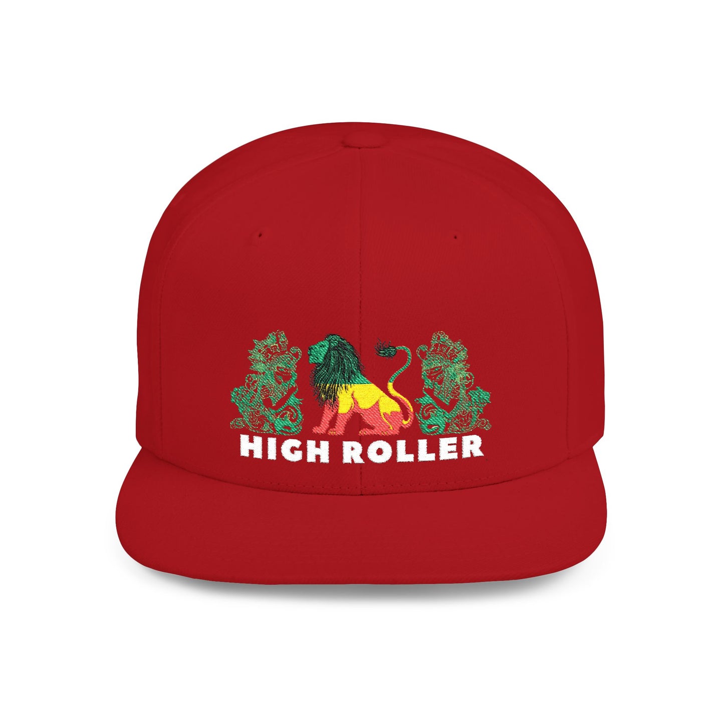 HIGH ROLLER Rastafarian Lion Snapback Cap