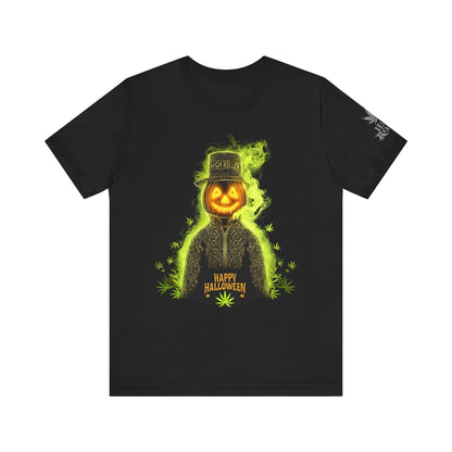 Spectral Pumpkin HIGH ROLLER Halloween T-Shirt - Premium Dark Cannabis Apparel