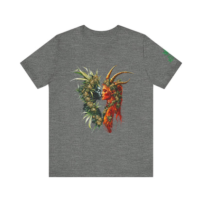 Cannabis Art Dual Face T-Shirt - Premium Unisex Cotton Tee