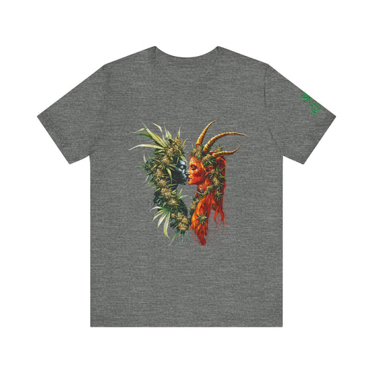 Cannabis Art Dual Face T-Shirt - Premium Unisex Cotton Tee