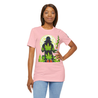 Luxury Gothic Cannabis Vampire T-Shirt - Premium Dark HIGH ROLLER Streetwear - Elevated Nocturnal 420 Fashion