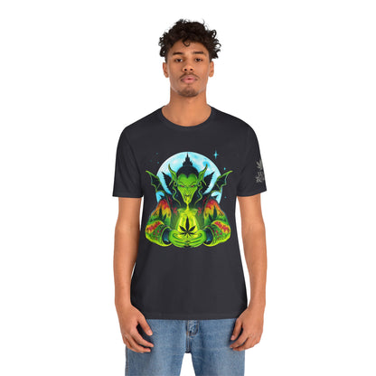 Mystic Dragon Guardian Cannabis Meditation T-Shirt - Premium Psychedelic 420 Apparel