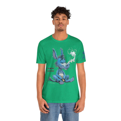 Blue Donkey Tee - Premium Airlume Cotton Cannabis Culture Humor Cartoon Art