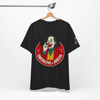 High Roller Villain T-Shirt - Premium Airlume Cotton Cannabis Joker Badge Art Tee