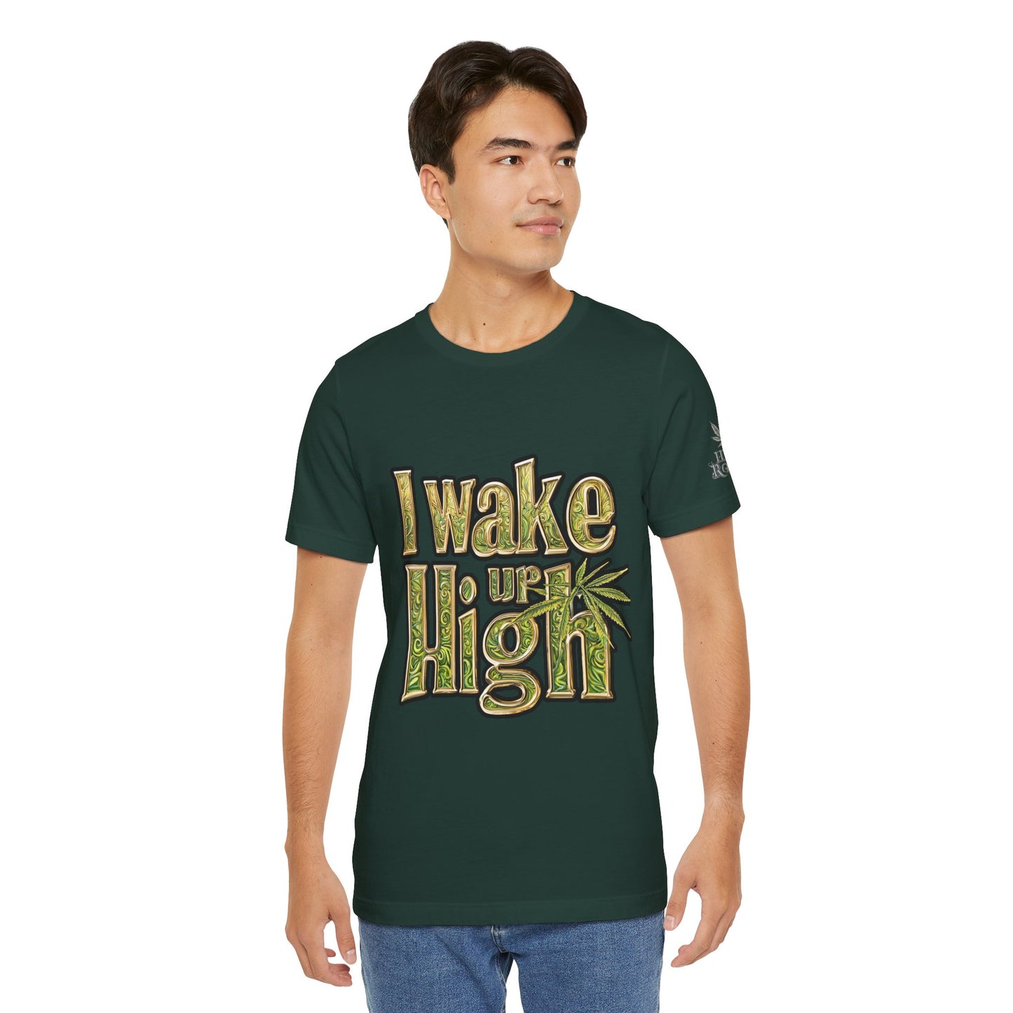 Wake Up High T-Shirt - Premium Airlume Cotton Cannabis Morning Mantra Tee