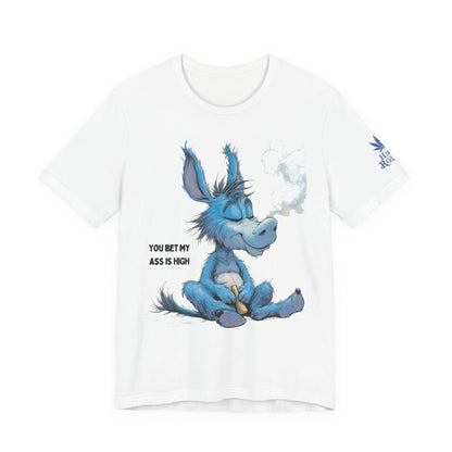 Blue Donkey Tee - Premium Airlume Cotton Cannabis Culture Humor Cartoon Art