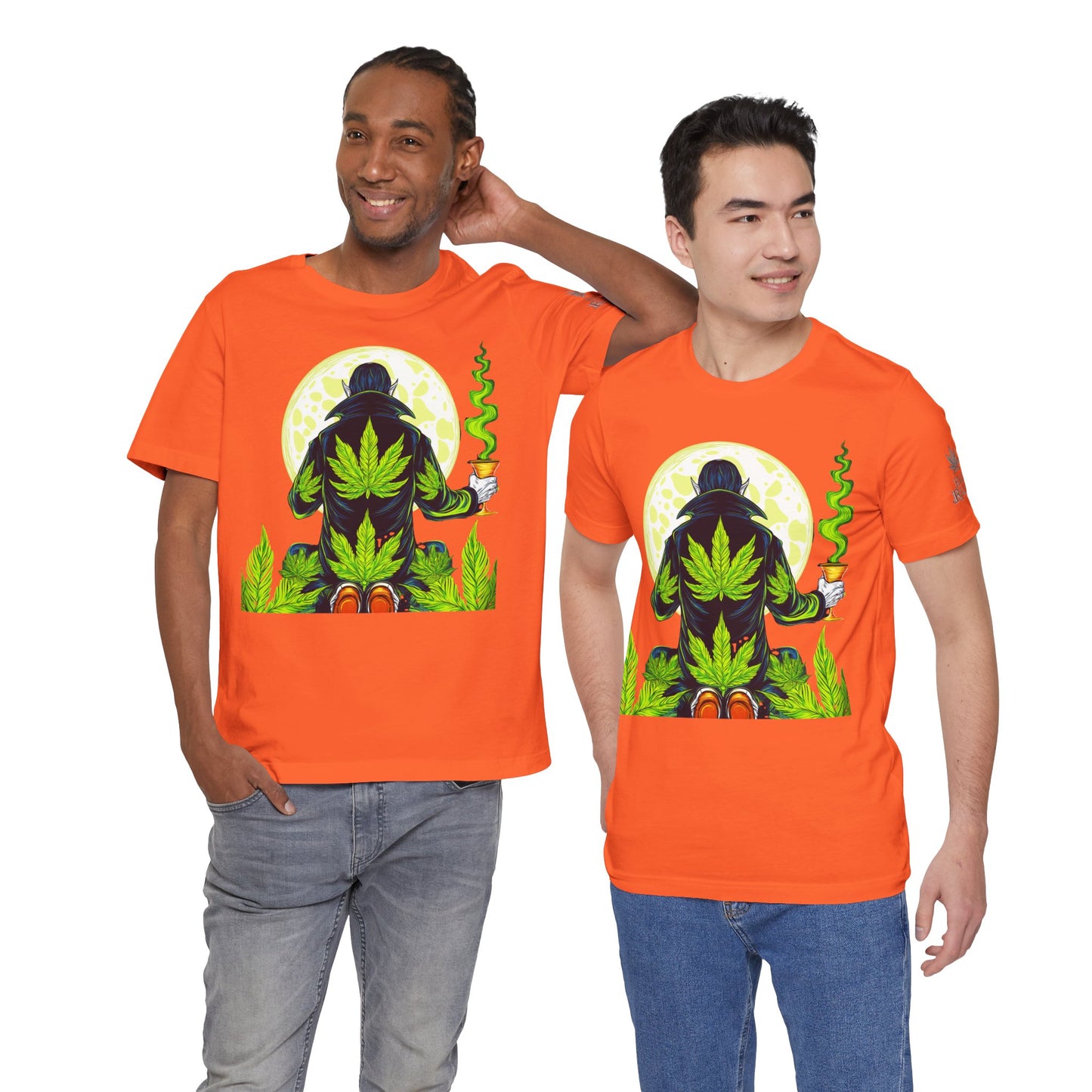Luxury Gothic Cannabis Vampire T-Shirt - Premium Dark HIGH ROLLER Streetwear - Elevated Nocturnal 420 Fashion