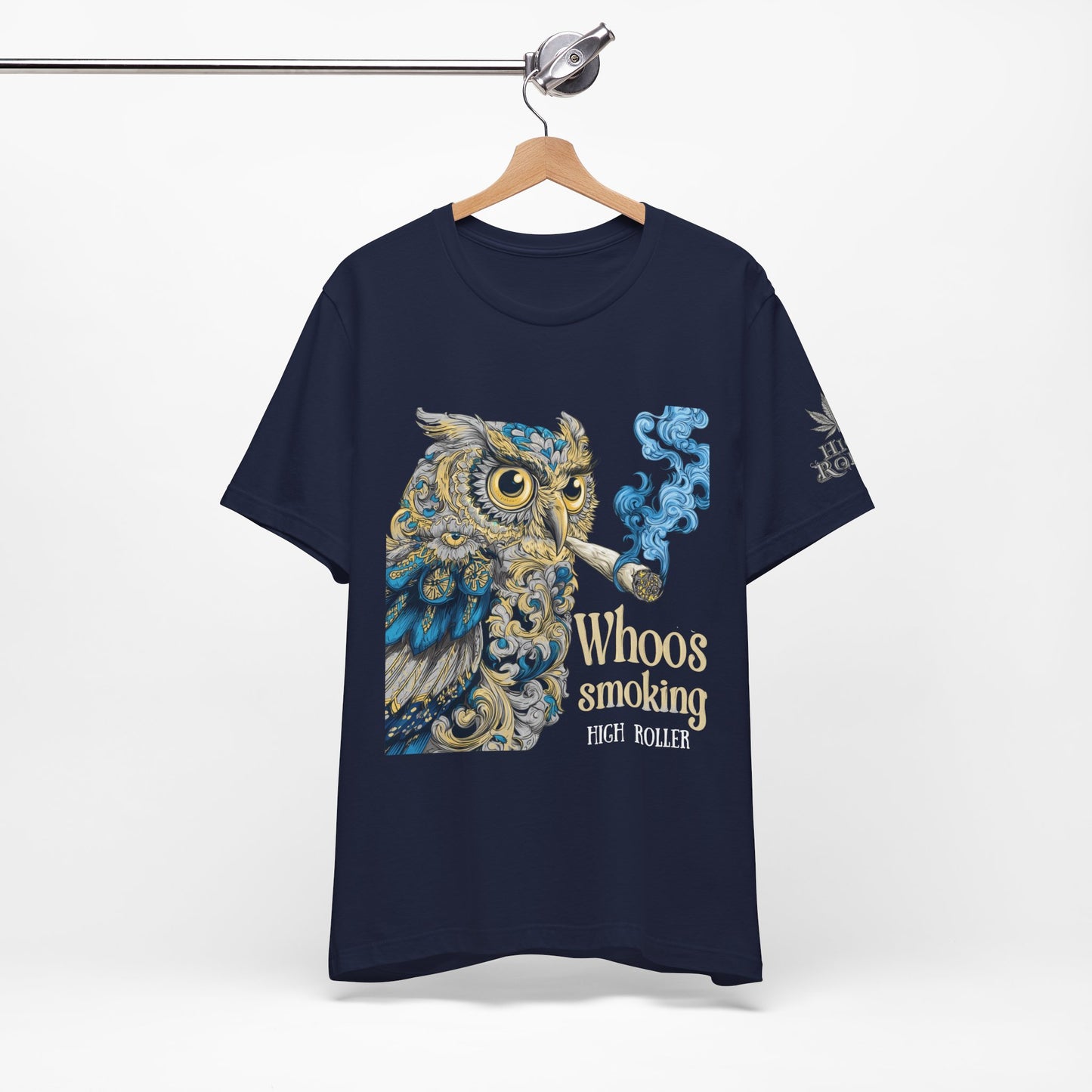 Baroque Owl Tee - Premium Airlume Cotton Cannabis Culture Ornate Bird Art