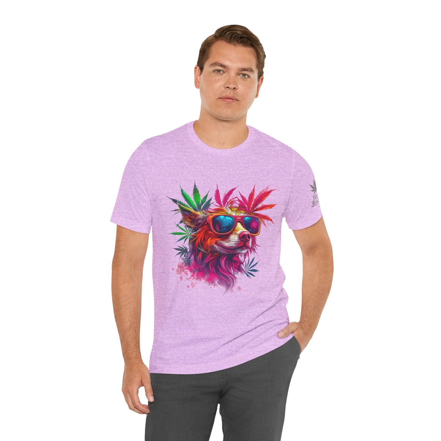 Spectrum Pup Tee - Premium Airlume Cotton Cannabis Culture Psychedelic Dog Art