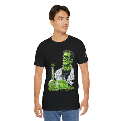 Frankenstein's Laboratory HIGH ROLLER Halloween Cannabis T-Shirt - Premium Monster Scientist 420 Experiment Apparel