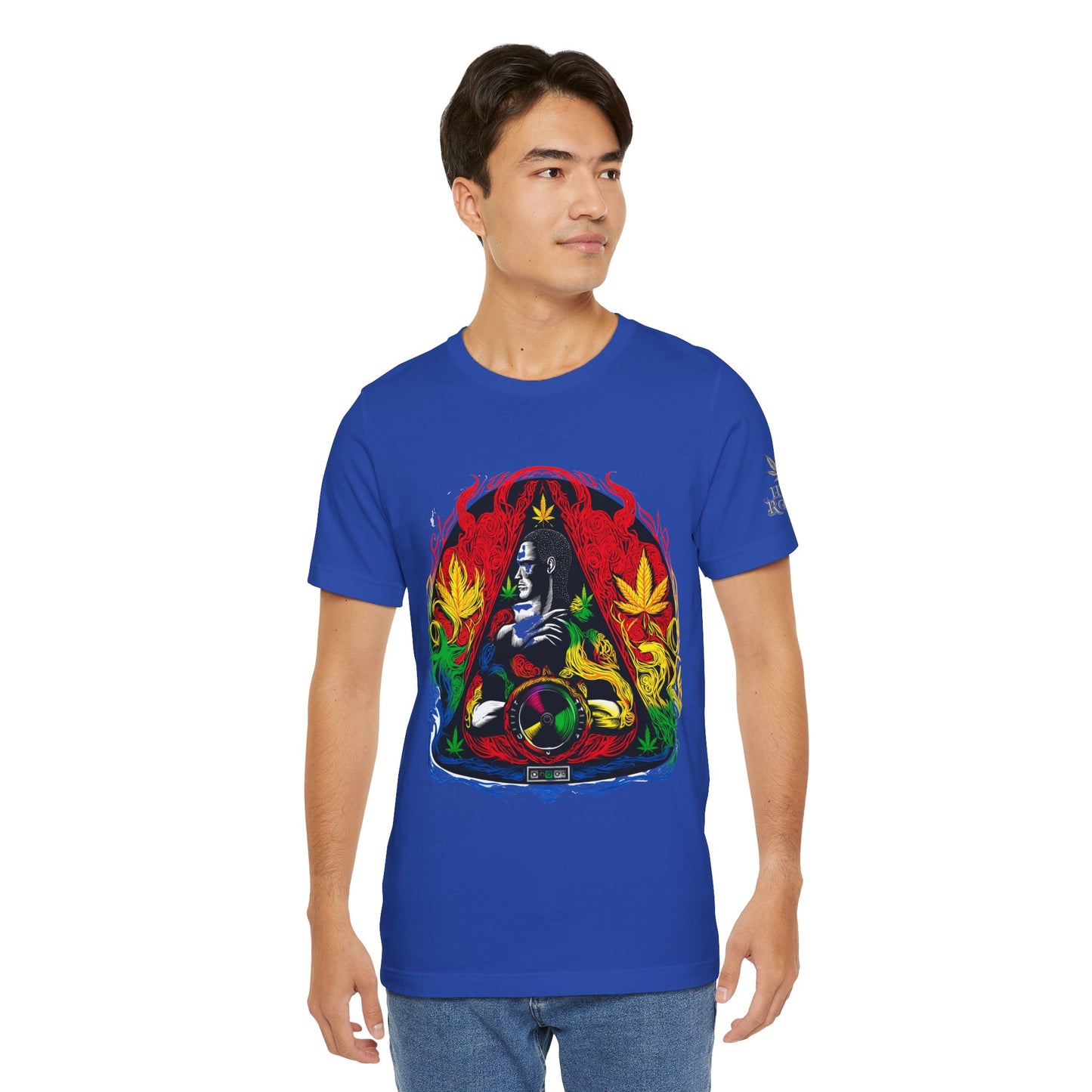 HIGH ROLLER Buddha Meditation Premium Cannabis Culture T-Shirt - Enlightenment Meets Electronic Music Luxury Streetwear