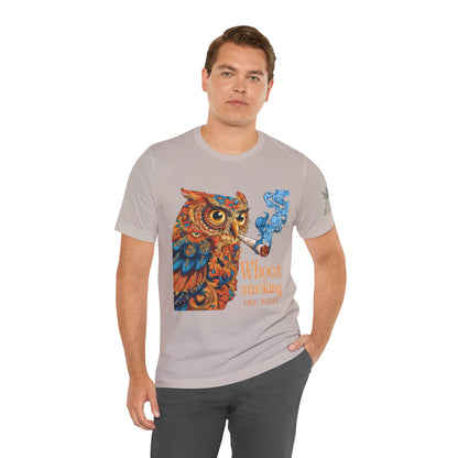 Baroque Owl Tee - Premium Airlume Cotton Cannabis Culture Ornate Bird Art