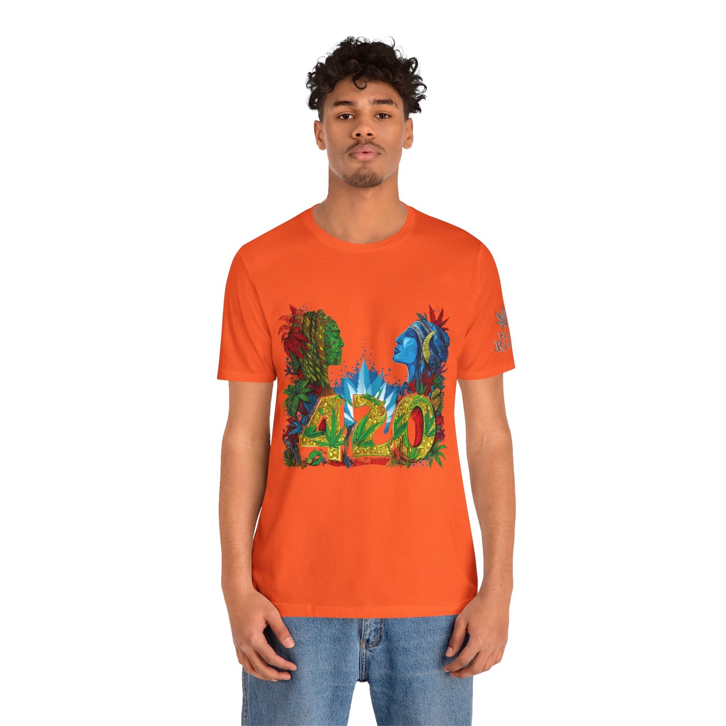 420 Celebration Premium Cannabis Culture T-Shirt - Dual Profile Art With Nature Elements And Bold 420 Typography