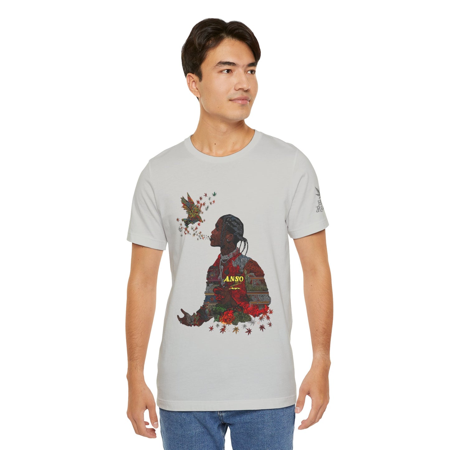 High Roller ANSO Freedom Eagle Cannabis T-Shirt - Premium 420 Artistic Double Exposure Urban Culture Liberation Apparel