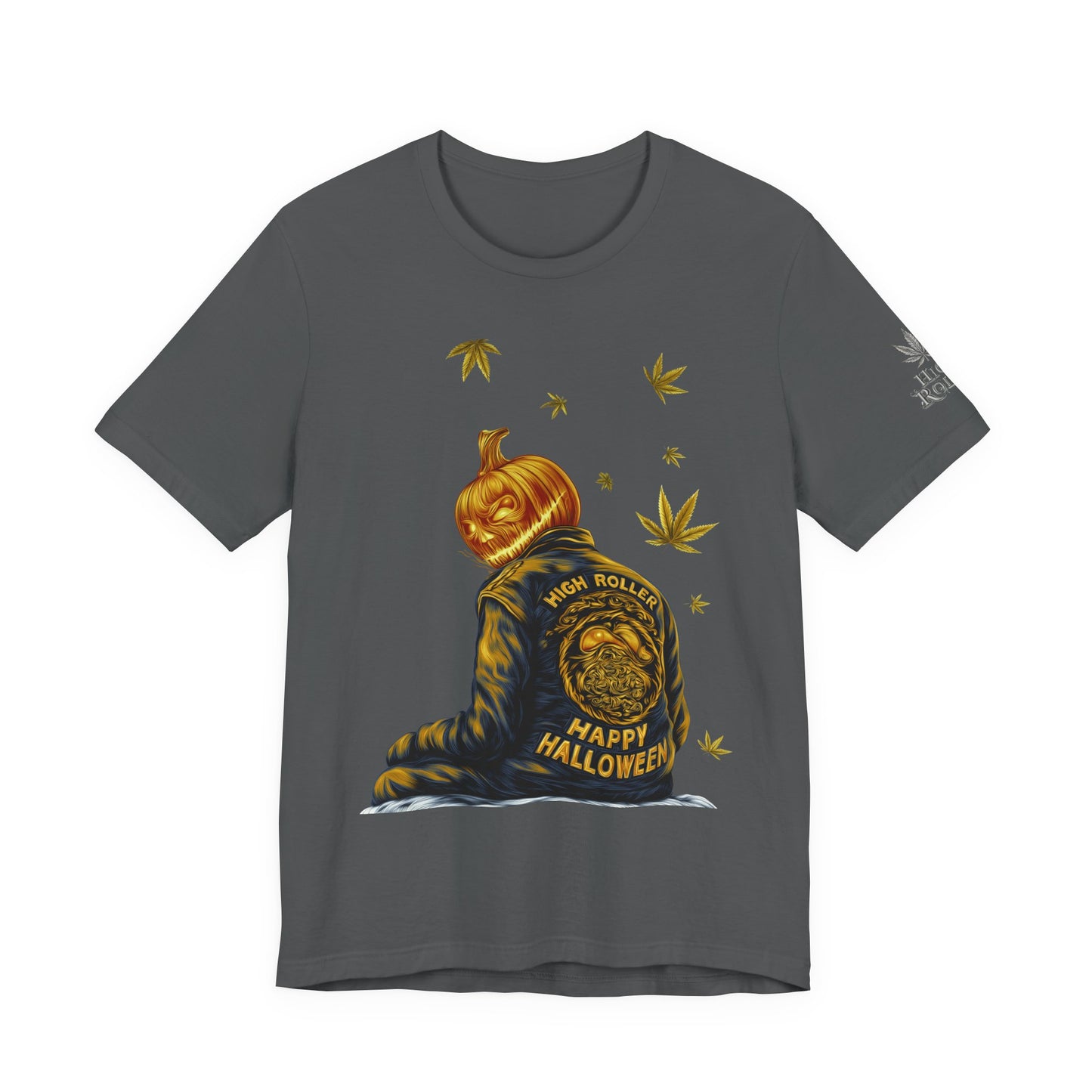 Pumpkin Head HIGH ROLLER Halloween T-Shirt - Premium Cannabis Culture Apparel