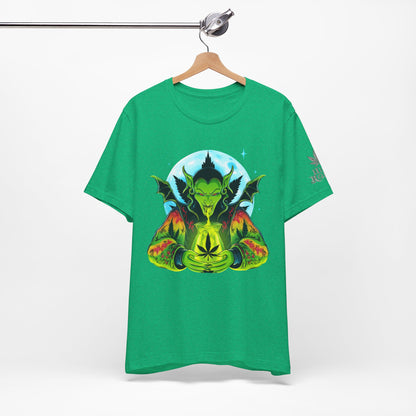 Mystic Dragon Guardian Cannabis Meditation T-Shirt - Premium Psychedelic 420 Apparel