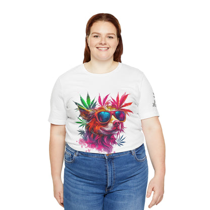 Spectrum Pup Tee - Premium Airlume Cotton Cannabis Culture Psychedelic Dog Art