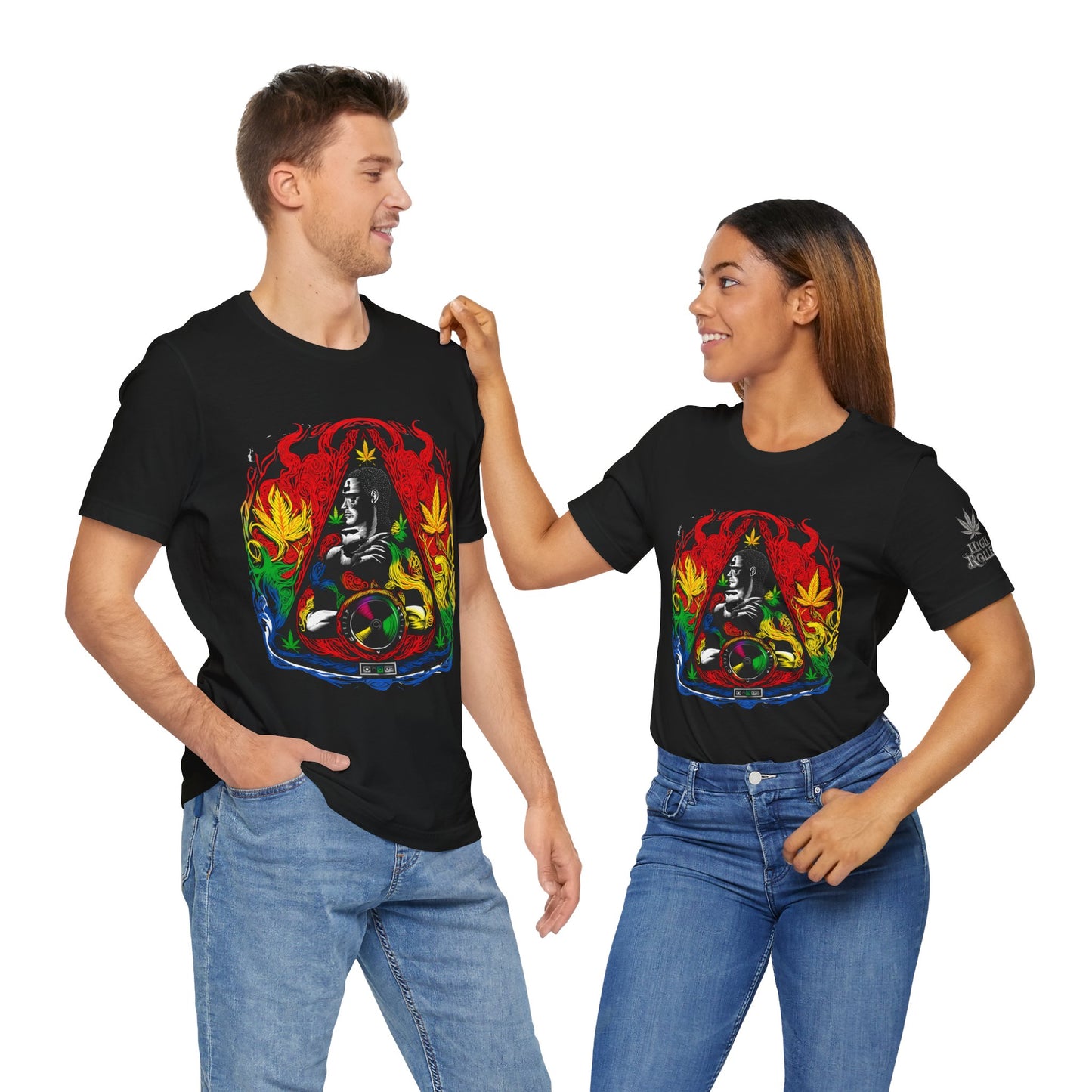 HIGH ROLLER Buddha Meditation Premium Cannabis Culture T-Shirt - Enlightenment Meets Electronic Music Luxury Streetwear
