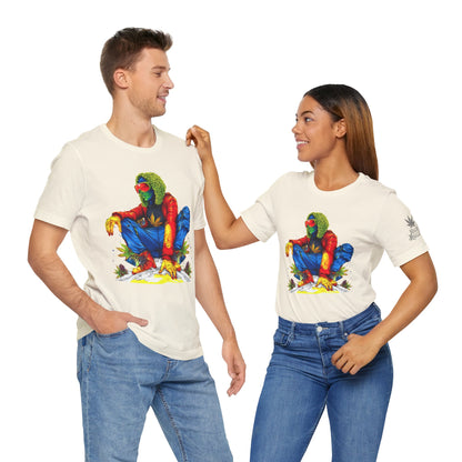 High Roller Rainbow Squat Cannabis T-Shirt - Premium 420 Psychedelic Street Art Colorful Lifestyle Statement Apparel"