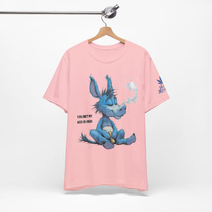 Blue Donkey Tee - Premium Airlume Cotton Cannabis Culture Humor Cartoon Art