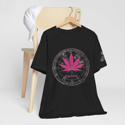 Cannabis Compass Tee - Navigation Leaf Art Design | High Roller