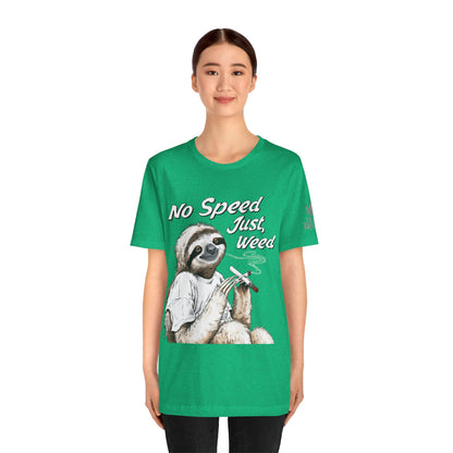 Slow Motion Tee - Premium Airlume Cotton Cannabis Culture Sloth Humor Art