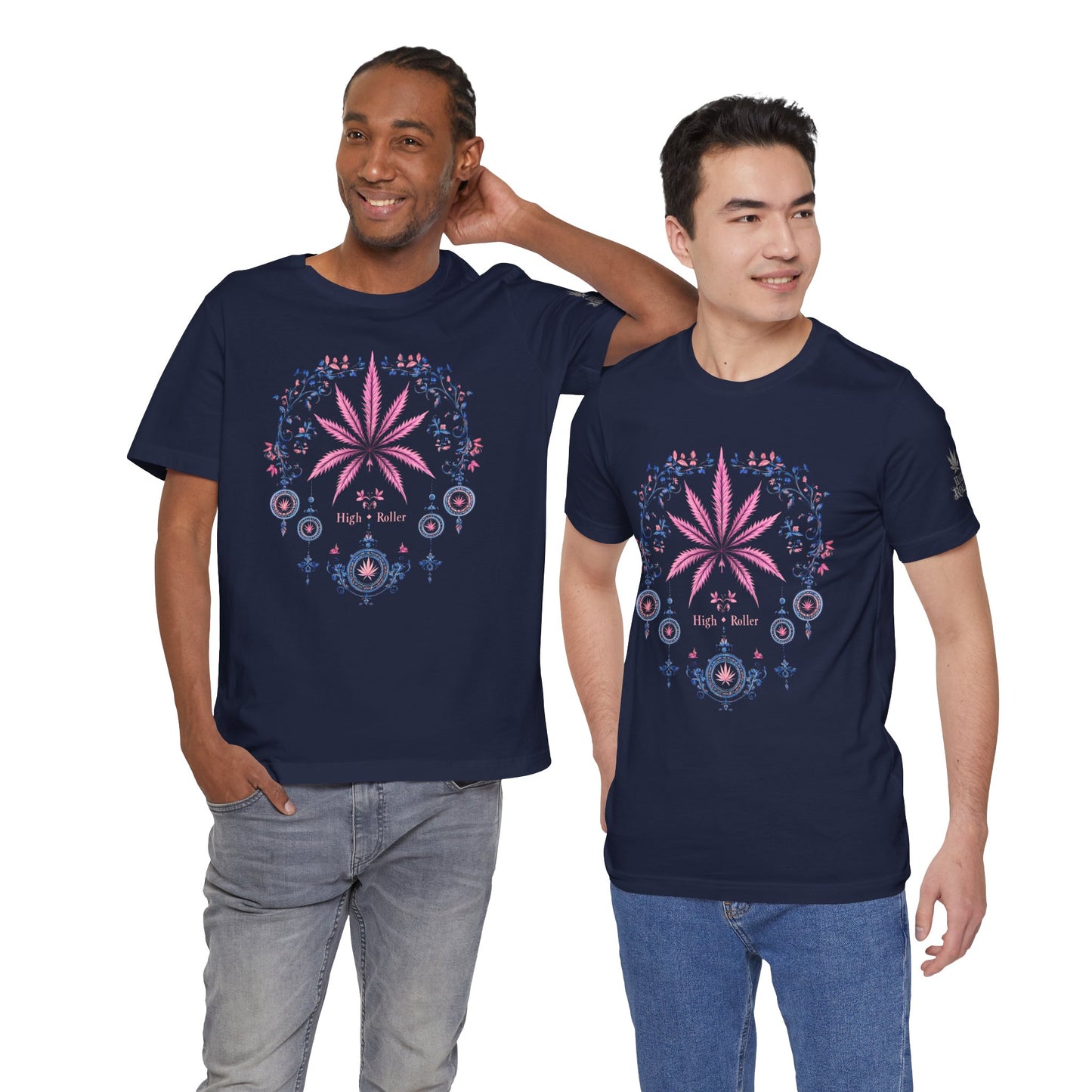 Bohemian Cannabis Mandala Tee - Floral Folk Art Design | High Roller