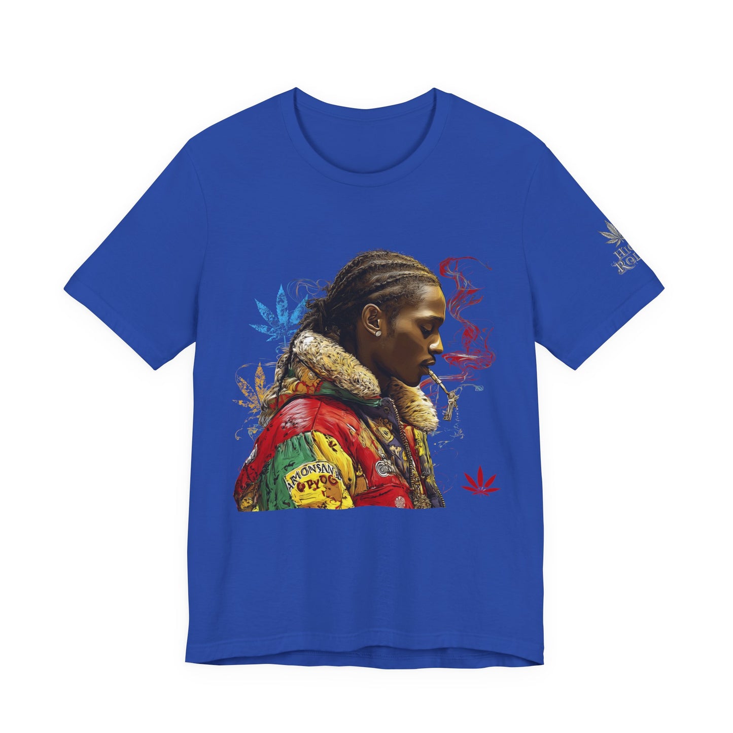 High Roller Profile Smoke Art Cannabis T-Shirt - Premium 420 Hip-Hop Portrait Street Culture Elevated Lifestyle Apparel