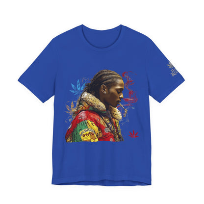 High Roller Profile Smoke Art Cannabis T-Shirt - Premium 420 Hip-Hop Portrait Street Culture Elevated Lifestyle Apparel