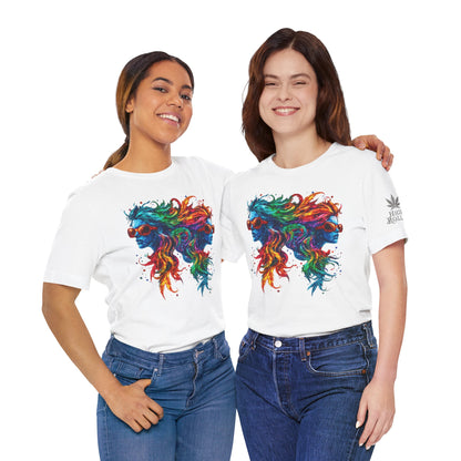 Spectrum Sisters T-Shirt - Premium Airlume Cotton Cannabis Rainbow Psychedelic Art Tee