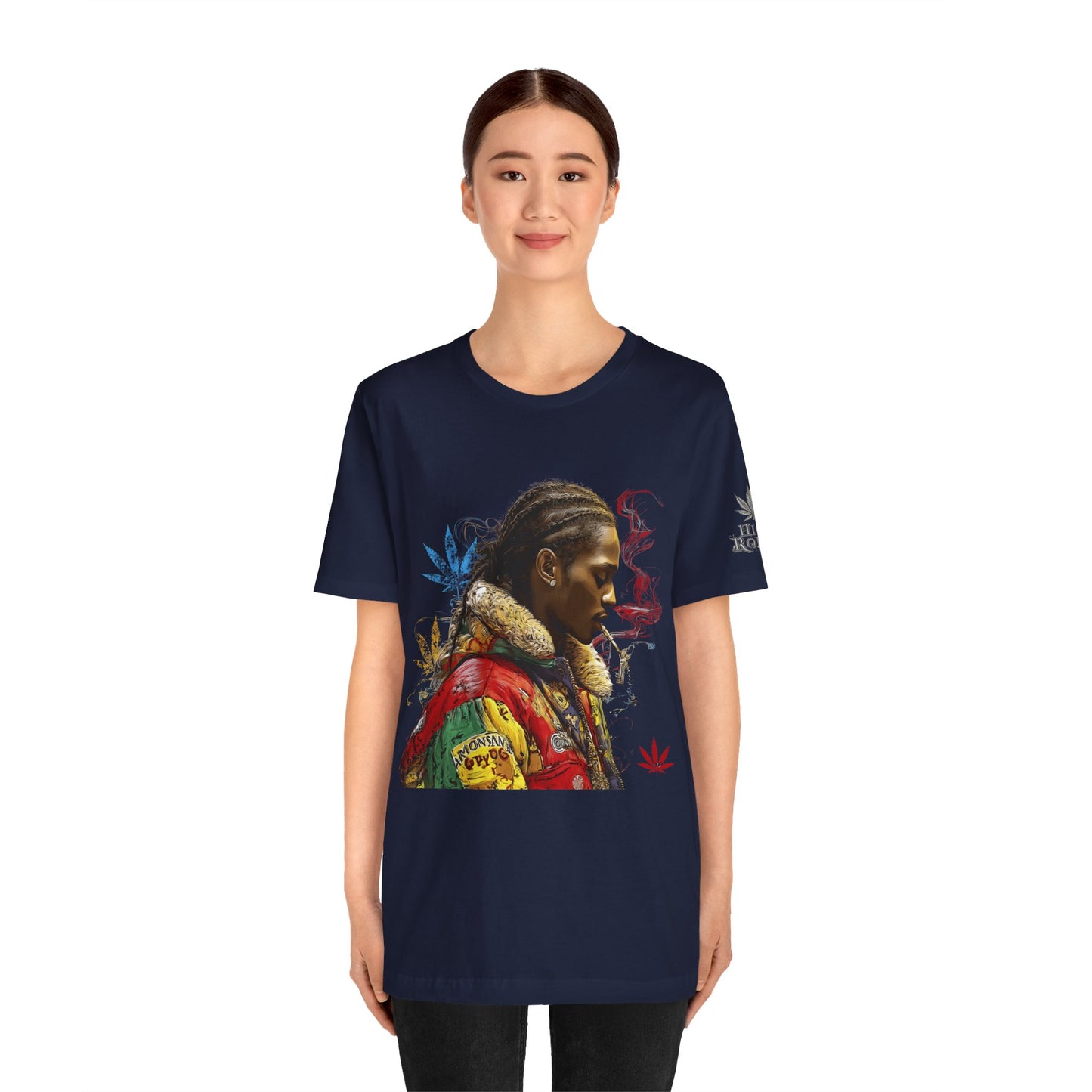 High Roller Profile Smoke Art Cannabis T-Shirt - Premium 420 Hip-Hop Portrait Street Culture Elevated Lifestyle Apparel