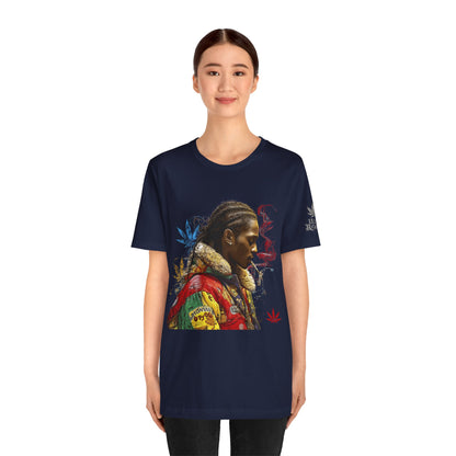 High Roller Profile Smoke Art Cannabis T-Shirt - Premium 420 Hip-Hop Portrait Street Culture Elevated Lifestyle Apparel