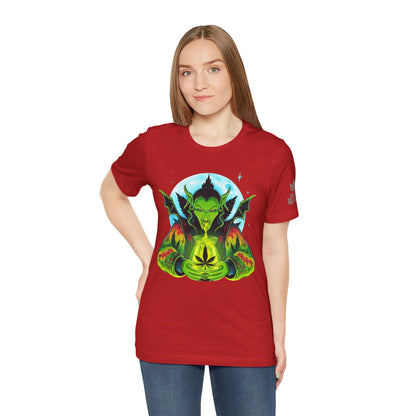 Mystic Dragon Guardian Cannabis Meditation T-Shirt - Premium Psychedelic 420 Apparel